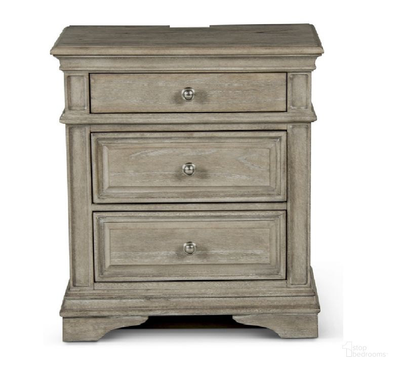 The appearance of Highland Park Driftwood Nightstand designed by Steve Silver in the transitional interior design. This driftwood piece of furniture  was selected by 1StopBedrooms from Highland Park Collection to add a touch of cosiness and style into your home. Sku: HP900NSD. Material: Wood. Product Type: Nightstand. Image1