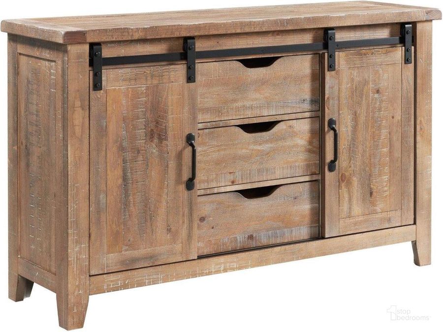 The appearance of Highland Sandwash Sideboard designed by Intercon in the traditional interior design. This brown piece of furniture  was selected by 1StopBedrooms from Highland Collection to add a touch of cosiness and style into your home. Sku: HI-CA-6036-SWH-C. Product Type: Sideboard. Image1