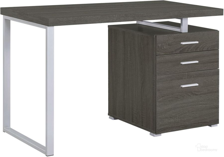 The appearance of Hilliard Weathered Gray Writing Desk designed by Coaster in the modern / contemporary interior design. This gray piece of furniture  was selected by 1StopBedrooms from Hilliard Collection to add a touch of cosiness and style into your home. Sku: 800520. Material: Wood. Product Type: Writing Desk. Image1