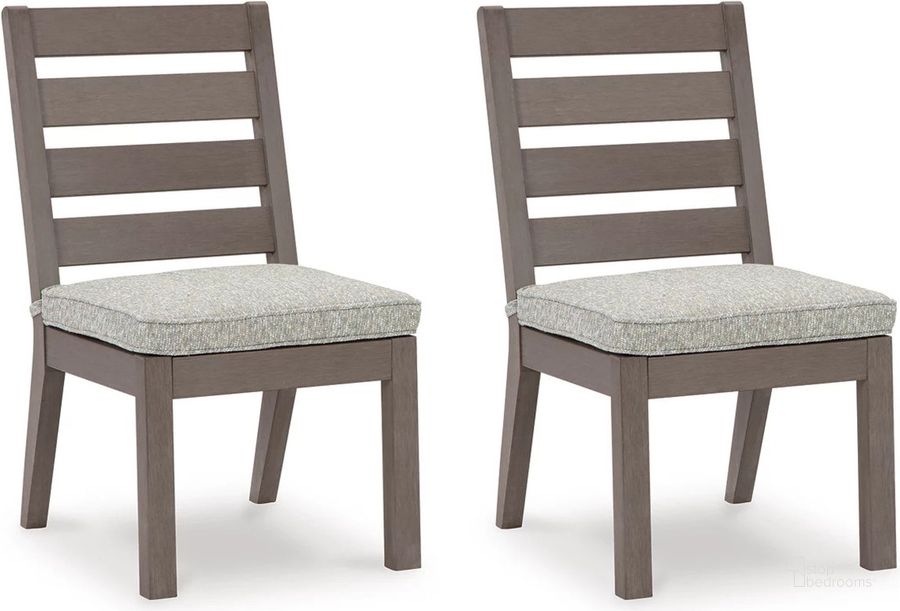 The appearance of Hillside Barn Gray/Brown Outdoor Dining Chair Set of 2 designed by Signature Design by Ashley in the modern / contemporary interior design. This gray/brown piece of furniture  was selected by 1StopBedrooms from Hillside Collection to add a touch of cosiness and style into your home. Sku: P564-601. Material: Fabric. Product Type: Outdoor Dining Chair. Image1