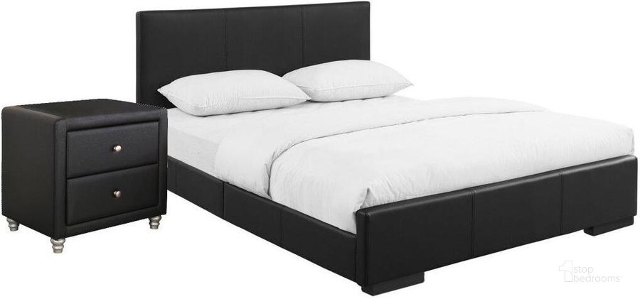 The appearance of Hindes Upholstered Full Platform Bed In Black With 1 Nightstand designed by Camden Isle Furniture in the modern / contemporary interior design. This black piece of furniture  was selected by 1StopBedrooms from Hindes Collection to add a touch of cosiness and style into your home. Sku: 86364. Bed Type: Platform Bed. Product Type: Platform Bed. Bed Size: Full. Image1