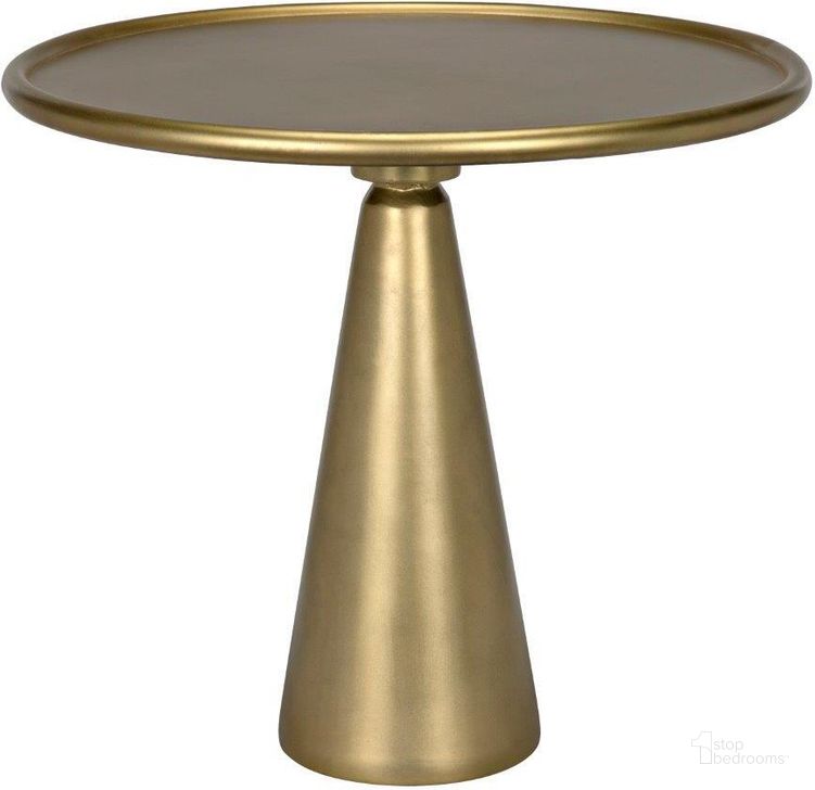 The appearance of Hiro Short Side Table With Metal In Brass Finish designed by Noir in the transitional interior design. This antique brass piece of furniture  was selected by 1StopBedrooms from Hiro Collection to add a touch of cosiness and style into your home. Sku: GTAB695MB. Material: Steel. Product Type: Side Table. Image1