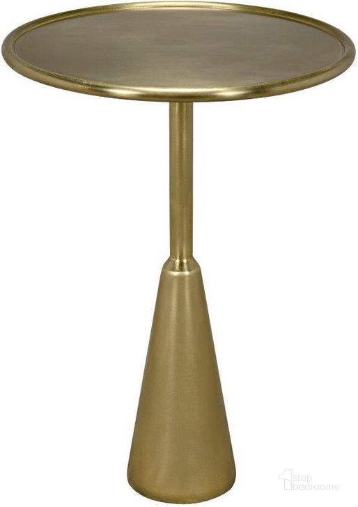 The appearance of Hiro Side Table With Metal In Brass Finish designed by Noir in the transitional interior design. This antique brass piece of furniture  was selected by 1StopBedrooms from Hiro Collection to add a touch of cosiness and style into your home. Sku: GTAB696MB. Material: Steel. Product Type: Side Table. Image1