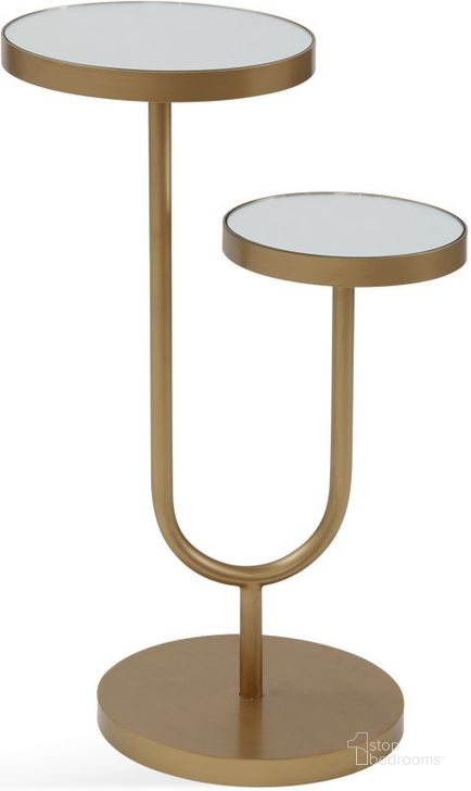 The appearance of Hobieman Gold End Table designed by Artisan Elegance in the modern / contemporary interior design. This gold piece of furniture  was selected by 1StopBedrooms from Hobieman Collection to add a touch of cosiness and style into your home. Sku: 5380-LR-223. Material: Metal. Product Type: End Table. Image1