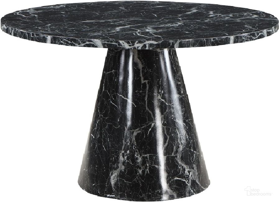 The appearance of Hollis Dining Table With Marble Top In Stone designed by ACME in the modern / contemporary interior design. This stone piece of furniture  was selected by 1StopBedrooms from Hollis Collection to add a touch of cosiness and style into your home. Sku: DN02155-1;DN02155-2. Table Base Style: Pedestal. Table Top Shape: Round. Material: Wood. Product Type: Dining Table. Size: 48.