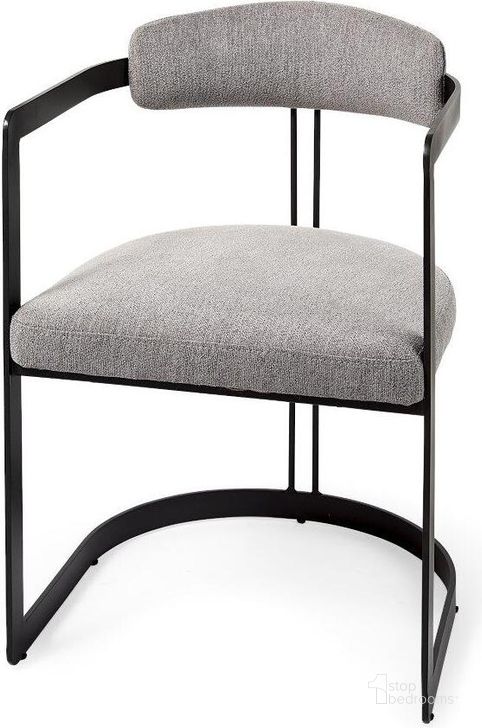 The appearance of Hollyfield Gray Fabric Seat With Gray Iron Frame Dining Chair Set of 2 designed by Mercana in the country / farmhouse interior design. This black and gray piece of furniture  was selected by 1StopBedrooms from Hollyfield Collection to add a touch of cosiness and style into your home. Sku: 69454. Material: Metal. Product Type: Dining Chair. Image1