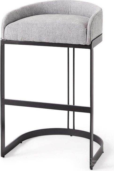 The appearance of Hollyfield Gray Fabric Seat With Gray Metal Base Bar Stool designed by Mercana in the modern / contemporary interior design. This grey piece of furniture  was selected by 1StopBedrooms from Hollyfield Collection to add a touch of cosiness and style into your home. Sku: 69457. Material: Metal. Product Type: Barstool. Image1