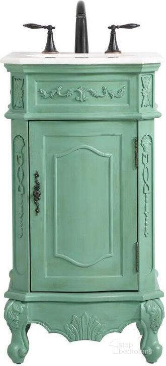 The appearance of Hollyhick Place Mint Bathroom Vanity Bathroom Furniture 0qd24308339 designed by Versailles Home in the traditional interior design. This mint piece of furniture  was selected by 1StopBedrooms from Hollyhick Place Collection to add a touch of cosiness and style into your home. Sku: VF10119VM. Material: Wood. Product Type: Bathroom Vanity. Image1