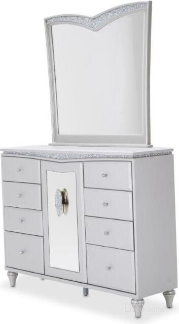 The appearance of Holman Road Dove Dresser and Mirror designed by Isaac Tahari in the modern / contemporary interior design. This dove piece of furniture  was selected by 1StopBedrooms from Holman Road Collection to add a touch of cosiness and style into your home. Sku: 9019050-118;9019260-118. Product Type: Dresser and Mirror. Image1