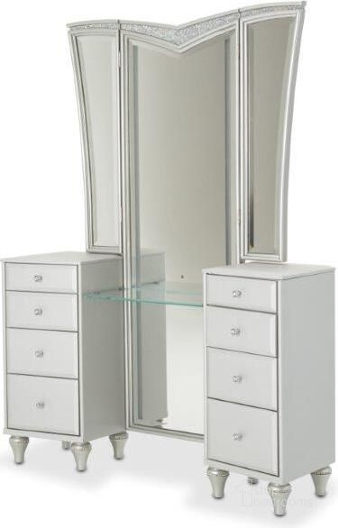 The appearance of Holman Road Dove Vanity Set Bedroom Vanity 0qb24414947 designed by Isaac Tahari in the modern / contemporary interior design. This dove piece of furniture  was selected by 1StopBedrooms from Holman Road Collection to add a touch of cosiness and style into your home. Sku: 9019058-118;9019068-118. Product Type: Vanity Set. Image1