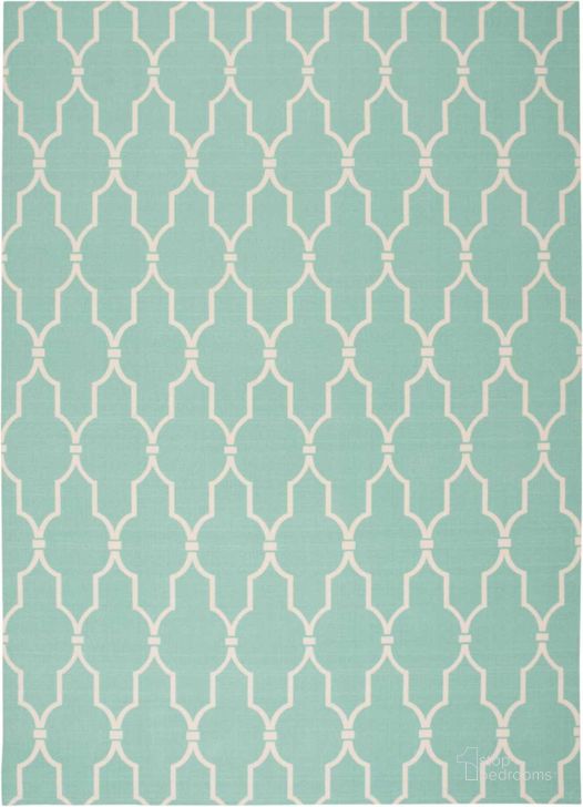 The appearance of Home And Garden Aqua 10 X 13 Area Rug designed by Nourison in the transitional interior design. This aqua piece of furniture  was selected by 1StopBedrooms from Home And Garden Collection to add a touch of cosiness and style into your home. Sku: 99446212788. Material: Polyester. Product Type: Area Rugs. Image1