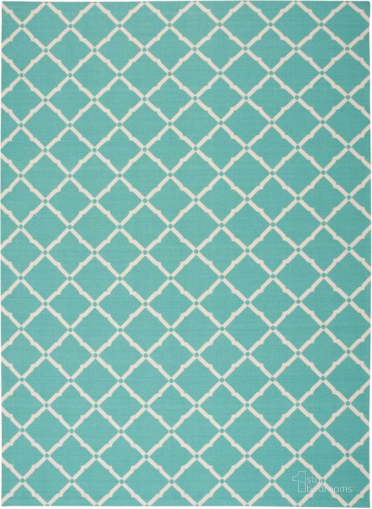 The appearance of Home And Garden Aqua 8 X 11 Area Rug designed by Nourison in the transitional interior design. This aqua piece of furniture  was selected by 1StopBedrooms from Home And Garden Collection to add a touch of cosiness and style into your home. Sku: 99446208149. Material: Polyester. Product Type: Area Rugs. Image1