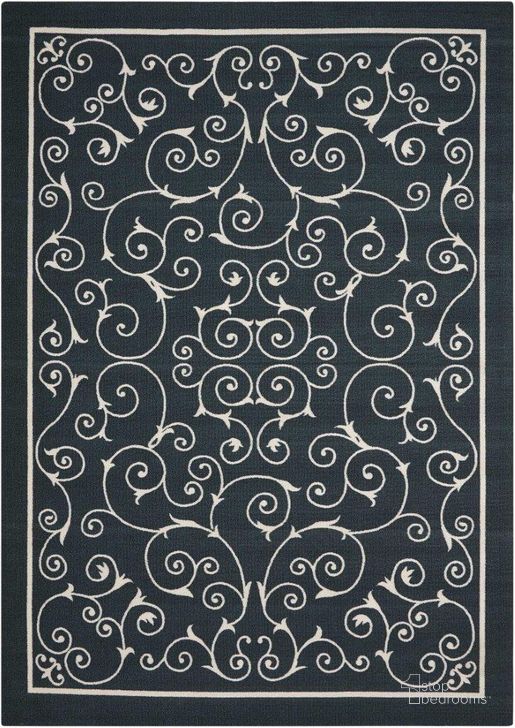 The appearance of Home And Garden Black 5 X 8 Area Rug designed by Nourison in the transitional interior design. This black piece of furniture  was selected by 1StopBedrooms from Home And Garden Collection to add a touch of cosiness and style into your home. Sku: 99446112057. Material: Polyester. Product Type: Area Rugs. Image1