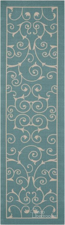 The appearance of Home And Garden Light Blue 8 Runner Area Rug designed by Nourison in the transitional interior design. This light blue piece of furniture  was selected by 1StopBedrooms from Home And Garden Collection to add a touch of cosiness and style into your home. Sku: 99446336460. Material: Polyester. Product Type: Area Rugs. Image1