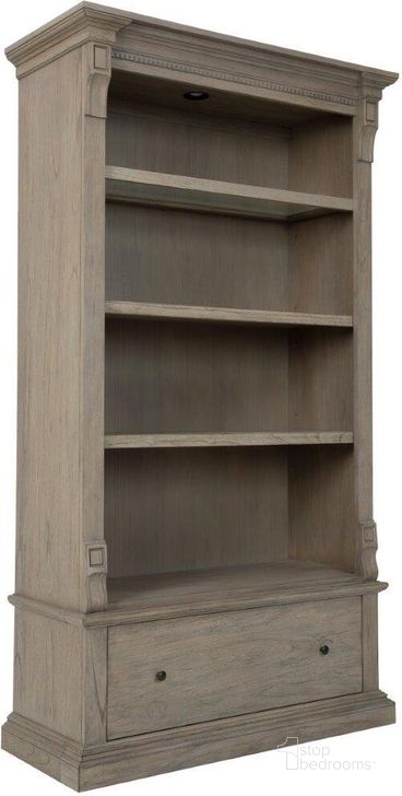 The appearance of Home Office Executive Desk Executive Bookcase Center designed by Hekman in the rustic / southwestern interior design. This light gray piece of furniture  was selected by 1StopBedrooms from Wellington Collection to add a touch of cosiness and style into your home. Sku: 79404. Product Type: Bookcase.