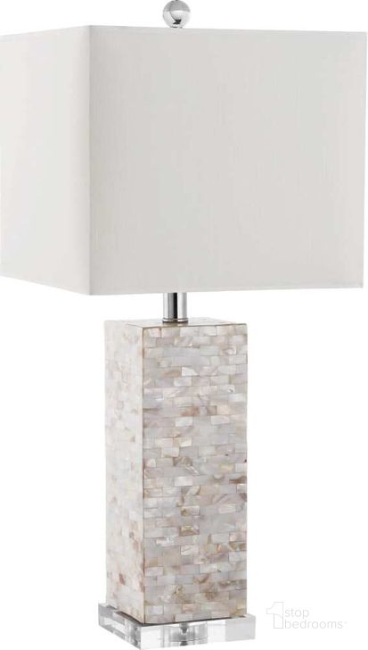 The appearance of Homer Cream 26 Inch Shell Table Lamp designed by Safavieh in the transitional interior design. This cream piece of furniture  was selected by 1StopBedrooms from Homer Collection to add a touch of cosiness and style into your home. Sku: LITS4106A. Product Type: Table Lamp. Image1