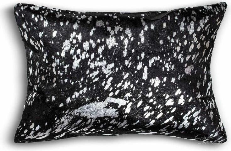 The appearance of Homeroots Black And Silver Cowhide Pillow designed by Homeroots in the modern / contemporary interior design. This silver and black piece of furniture  was selected by 1StopBedrooms from  to add a touch of cosiness and style into your home. Sku: 316877. Material: Microsuede. Product Type: Pillow. Image1