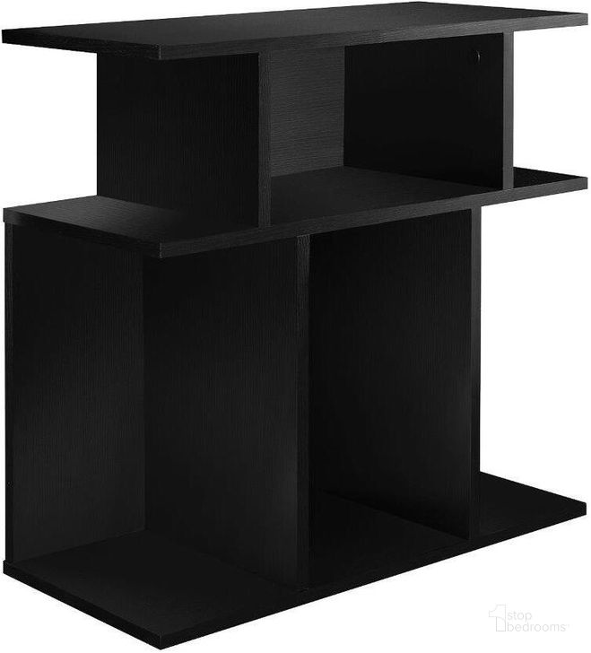 The appearance of Homeroots Black Laminate Accent Table designed by Homeroots in the modern / contemporary interior design. This black piece of furniture  was selected by 1StopBedrooms from  to add a touch of cosiness and style into your home. Sku: 332834. Material: Wood. Product Type: Accent Table. Image1