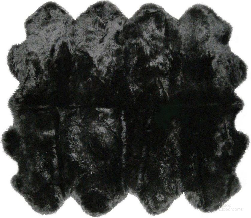 The appearance of Homeroots Black Octo Sheepskin Area Rug designed by Homeroots in the modern / contemporary interior design. This black piece of furniture  was selected by 1StopBedrooms from  to add a touch of cosiness and style into your home. Sku: 316904. Material: Microsuede. Product Type: Area Rugs. Image1