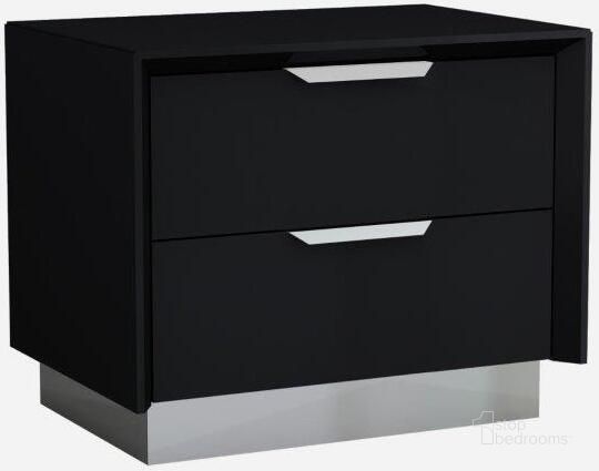 The appearance of Homeroots Black Stainless Steel Nightstand designed by Homeroots in the modern / contemporary interior design. This black piece of furniture  was selected by 1StopBedrooms from  to add a touch of cosiness and style into your home. Sku: 370741. Product Type: Nightstand. Material: Chrome.
