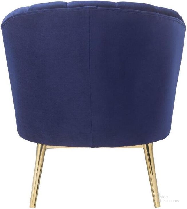 The appearance of Homeroots Blue Accent Chair designed by Homeroots in the modern / contemporary interior design. This blue piece of furniture  was selected by 1StopBedrooms from  to add a touch of cosiness and style into your home. Sku: 318879. Material: Wood. Product Type: Accent Chair. Image1