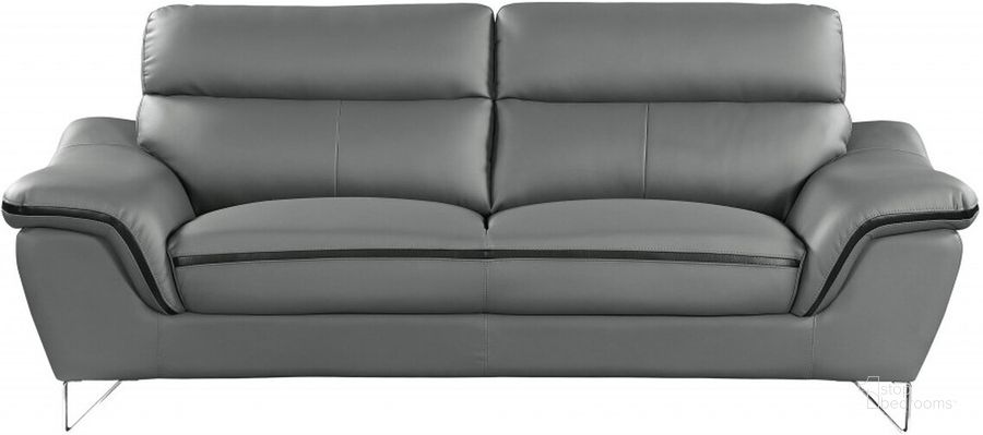 The appearance of Homeroots Contemporary Grey Leather Loveseat designed by Homeroots in the modern / contemporary interior design. This gray piece of furniture  was selected by 1StopBedrooms from  to add a touch of cosiness and style into your home. Sku: 329500. Material: Leather. Product Type: Leather Loveseat. Image1