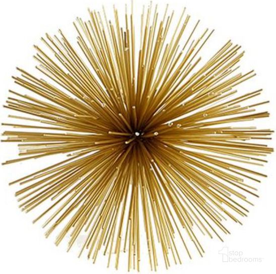 The appearance of Homeroots Gold Iron Urchin Small Sphere designed by Homeroots in the modern / contemporary interior design. This gold piece of furniture  was selected by 1StopBedrooms from  to add a touch of cosiness and style into your home. Sku: 373769. Product Type: Decorative Accessory. Material: Iron.