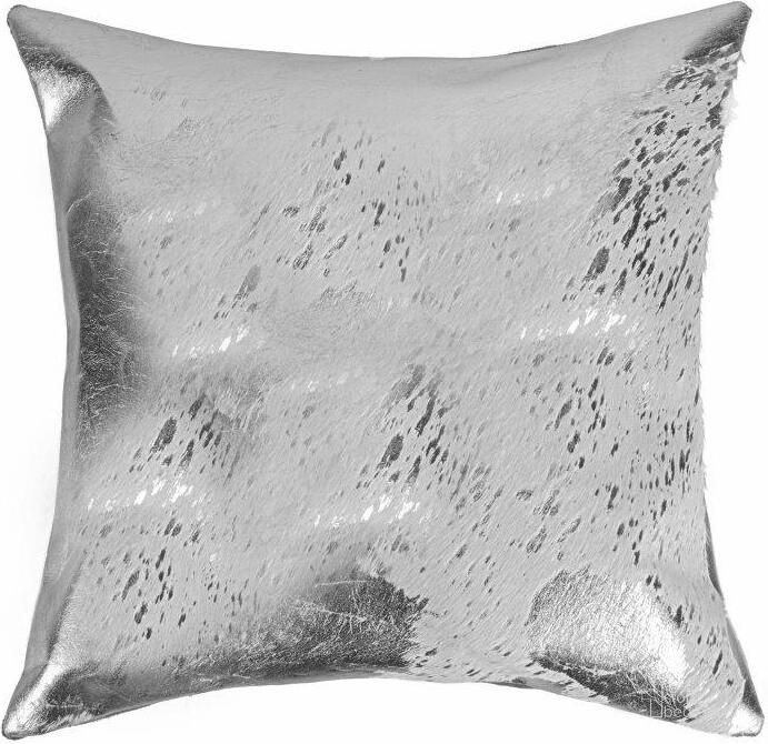 The appearance of Homeroots Gray And Silver Cowhide Pillow 317009 designed by Homeroots in the modern / contemporary interior design. This silver and grey piece of furniture  was selected by 1StopBedrooms from  to add a touch of cosiness and style into your home. Sku: 317009. Material: Microsuede. Product Type: Pillow. Image1