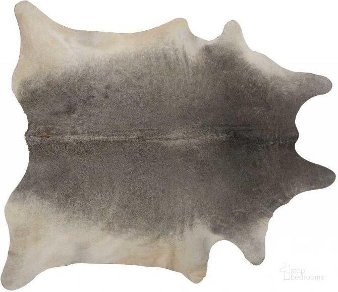 The appearance of Homeroots Gray Cowhide Area Rug designed by Homeroots in the modern / contemporary interior design. This grey piece of furniture  was selected by 1StopBedrooms from  to add a touch of cosiness and style into your home. Sku: 317304. Material: Microsuede. Product Type: Area Rugs. Image1