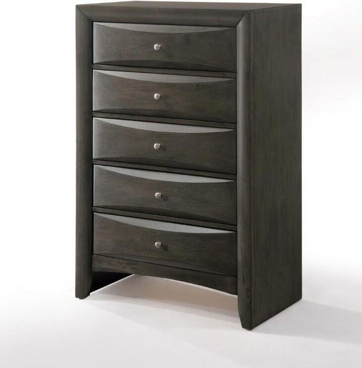 The appearance of Homeroots Gray Oak Rubber Wood Chest designed by Homeroots in the modern / contemporary interior design. This gray oak piece of furniture  was selected by 1StopBedrooms from  to add a touch of cosiness and style into your home. Sku: 318720. Product Type: Chest. Material: Rubberwood. Image1