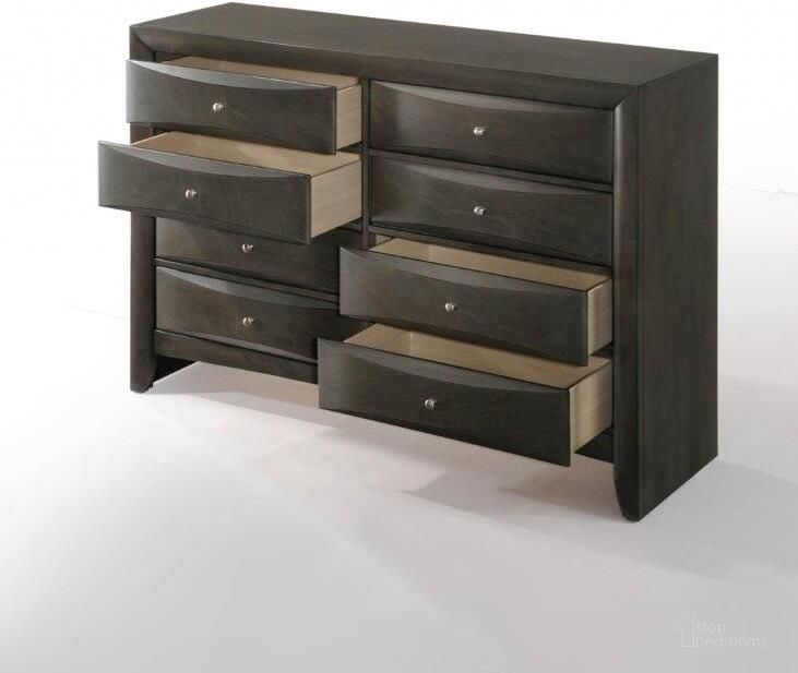 The appearance of Homeroots Gray Oak Rubber Wood Dresser designed by Homeroots in the modern / contemporary interior design. This gray oak piece of furniture  was selected by 1StopBedrooms from  to add a touch of cosiness and style into your home. Sku: 318719. Product Type: Dresser. Material: Rubberwood. Image1