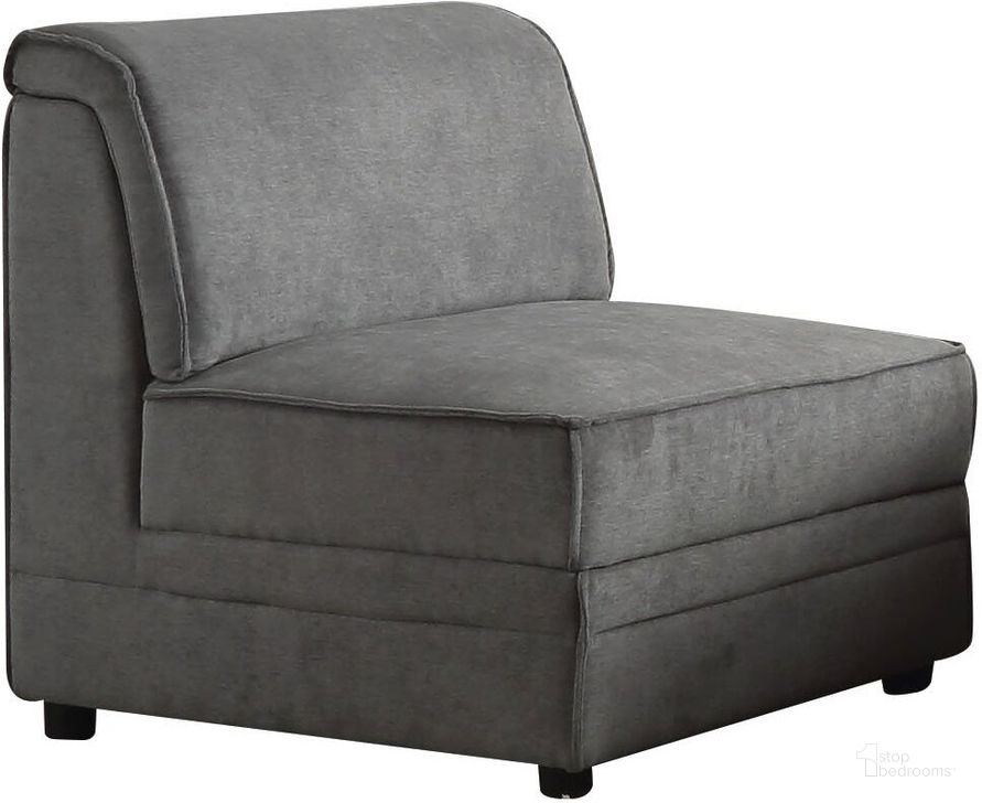 The appearance of Homeroots Gray Velvet Reversible Armless Chair designed by Homeroots in the modern / contemporary interior design. This gray velvet piece of furniture  was selected by 1StopBedrooms from  to add a touch of cosiness and style into your home. Sku: 285966. Product Type: Armless Chair. Material: Velvet. Image1