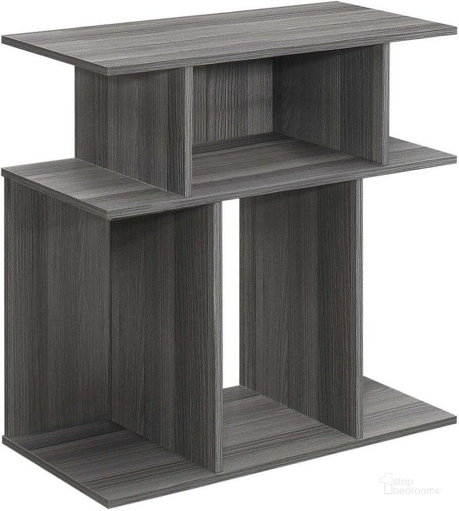 The appearance of Homeroots Grey Laminate Accent Table 332842 designed by Homeroots in the modern / contemporary interior design. This grey piece of furniture  was selected by 1StopBedrooms from  to add a touch of cosiness and style into your home. Sku: 332842. Material: Wood. Product Type: Accent Table. Image1