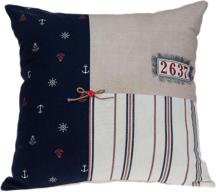 The appearance of Homeroots Nautical Multicolor Pillow Cover With Poly Insert designed by Homeroots in the coastal interior design. This multicolor piece of furniture  was selected by 1StopBedrooms from Nautical Collection to add a touch of cosiness and style into your home. Sku: 334087. Material: Cotton. Product Type: Cover. Image1
