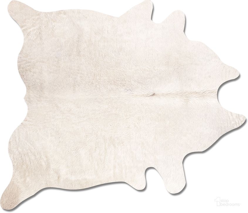 The appearance of Homeroots Off White Cowhide Rug 293169 designed by Homeroots in the modern / contemporary interior design. This off white piece of furniture  was selected by 1StopBedrooms from  to add a touch of cosiness and style into your home. Sku: 293169. Material: Leather. Product Type: Area Rugs. Image1