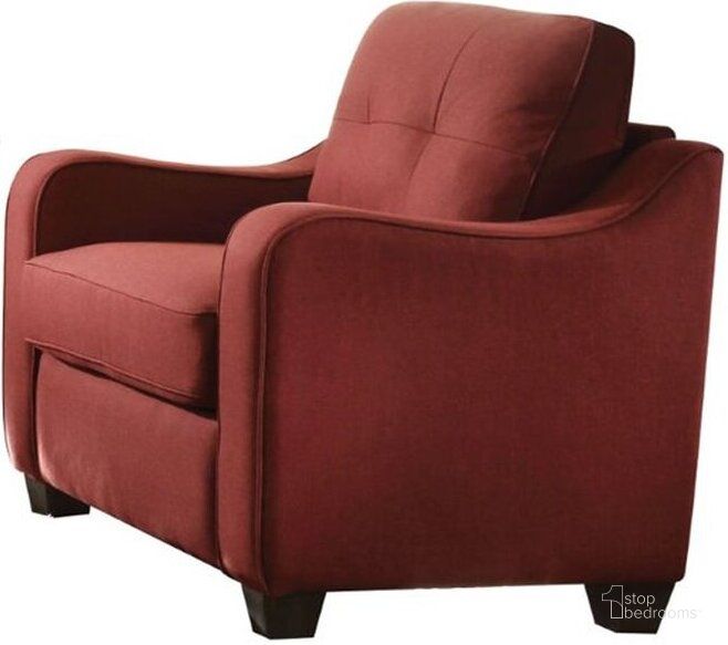 The appearance of Homeroots Red Linen Chair 285666 designed by Homeroots in the modern / contemporary interior design. This red piece of furniture  was selected by 1StopBedrooms from  to add a touch of cosiness and style into your home. Sku: 285666. Material: Fabric. Product Type: Living Room Chair. Image1