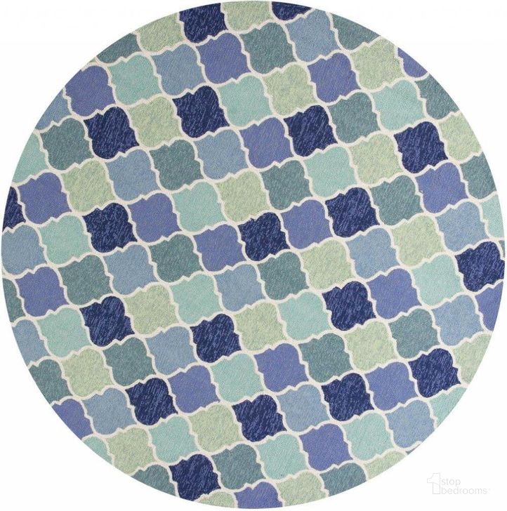 The appearance of Homeroots Round Uv Treated Polypropylene Blue Area Rug designed by Homeroots in the traditional interior design. This blue piece of furniture  was selected by 1StopBedrooms from  to add a touch of cosiness and style into your home. Sku: 354130. Material: Polypropylene. Product Type: Area Rugs. Image1