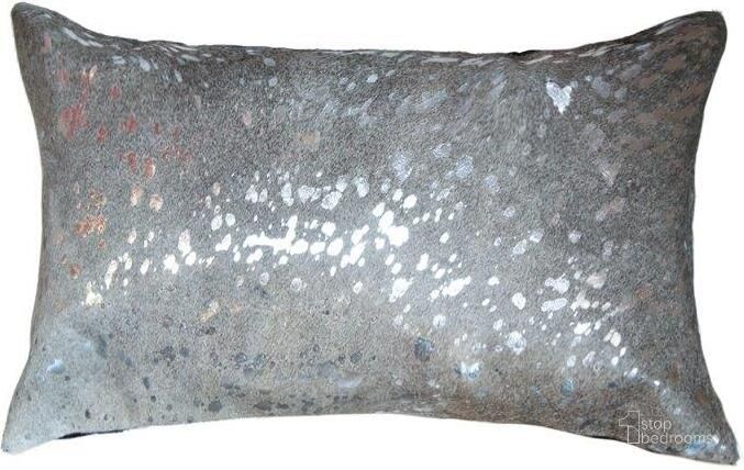 The appearance of Homeroots Silver And Gray Cowhide Pillow designed by Homeroots in the modern / contemporary interior design. This silver and grey piece of furniture  was selected by 1StopBedrooms from  to add a touch of cosiness and style into your home. Sku: 293207. Material: Leather. Product Type: Pillow. Image1