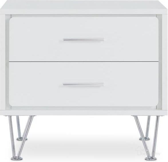 The appearance of Homeroots White Particle Board Nightstand 286439 designed by Homeroots in the modern / contemporary interior design. This white piece of furniture  was selected by 1StopBedrooms from  to add a touch of cosiness and style into your home. Sku: 286439. Product Type: Nightstand. Material: MDF. Image1