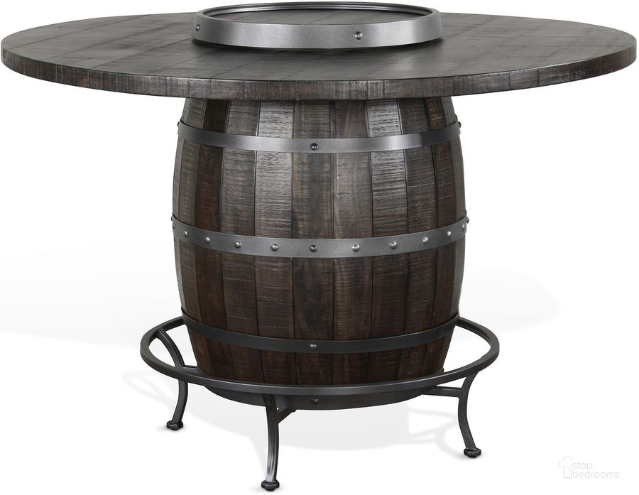 The appearance of Homestead Brown Round Pub Table designed by Sunny Design in the industrial interior design. This brown piece of furniture  was selected by 1StopBedrooms from Homestead Collection to add a touch of cosiness and style into your home. Sku: 1038TL2-B1;1038TL2-B2;1038TL2-T. Material: Wood. Product Type: Pub Table. Image1