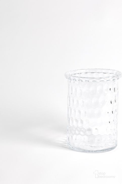The appearance of Honeycomb Small Hurricane Vase In Clear designed by Global Views in the traditional interior design. This clear piece of furniture  was selected by 1StopBedrooms from Honeycomb Collection to add a touch of cosiness and style into your home. Sku: 6.60157. Material: Glass. Product Type: Vase. Image1