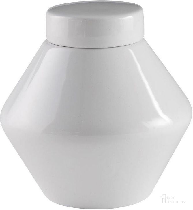 The appearance of Hoperman White Jar Decorative Accessory 0qd24410483 designed by Luxury Loft in the modern / contemporary interior design. This white piece of furniture  was selected by 1StopBedrooms from Hoperman Collection to add a touch of cosiness and style into your home. Sku: A2000484J. Material: Ceramic. Product Type: Jar. Image1