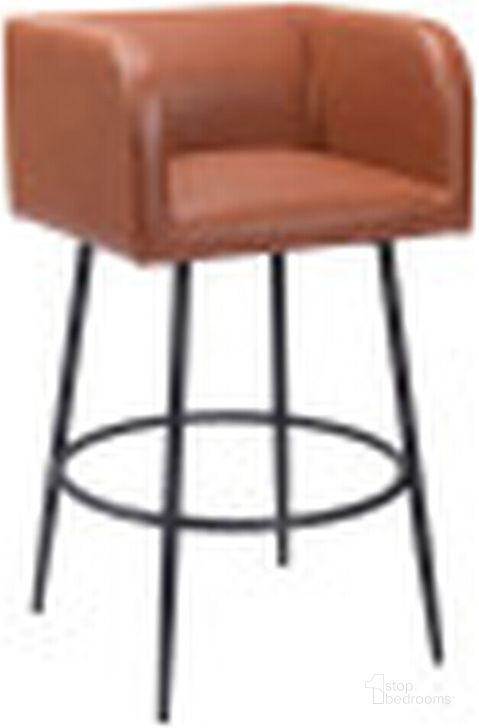 The appearance of Horbat Barstool Set of 2 In Brown designed by Zuo Modern in the modern / contemporary interior design. This brown piece of furniture  was selected by 1StopBedrooms from Horbat Collection to add a touch of cosiness and style into your home. Sku: 109947. Product Type: Barstool. Material: Plywood.