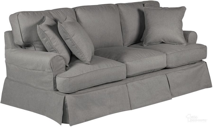 The appearance of Horizon Slipcover For T-Cushion Sofa In Gray designed by Sunset Trading in the traditional interior design. This gray piece of furniture  was selected by 1StopBedrooms from Horizon Collection to add a touch of cosiness and style into your home. Sku: SU-117600SC-391094. Material: Polyester. Product Type: Cover. Image1