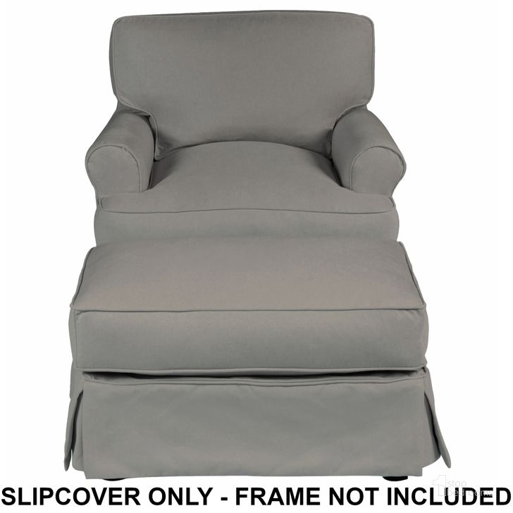 The appearance of Horizon Slipcover Set For T-Cushion Chair and Ottoman In Gray designed by Sunset Trading in the traditional interior design. This gray piece of furniture  was selected by 1StopBedrooms from Horizon Collection to add a touch of cosiness and style into your home. Sku: SU-117620SC-391094;SU-117630SC-391094. Material: Polyester. Product Type: Cover. Image1