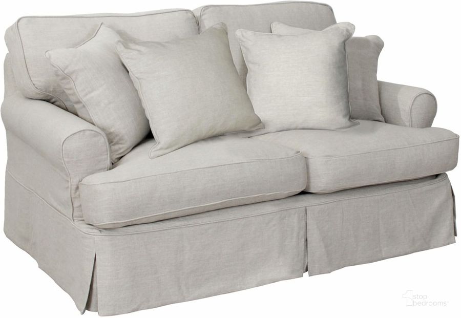 The appearance of Horizon Slipcover For T-Cushion Loveseat In Light Gray designed by Sunset Trading in the traditional interior design. This light gray piece of furniture  was selected by 1StopBedrooms from Horizon Collection to add a touch of cosiness and style into your home. Sku: SU-117610SC-220591. Product Type: Cover. Material: Acrylic. Image1