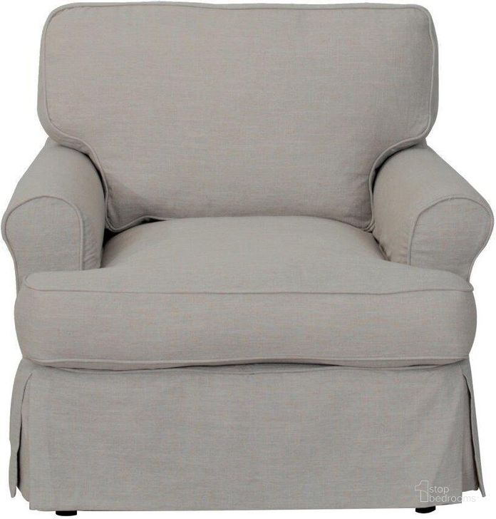 The appearance of Horizon Light Gray Slipcovered T-Cushion Chair designed by Sunset Trading in the modern / contemporary interior design. This light gray piece of furniture  was selected by 1StopBedrooms from Horizon Collection to add a touch of cosiness and style into your home. Sku: SU-117620-220591. Material: Wood. Product Type: Accent Chair. Image1
