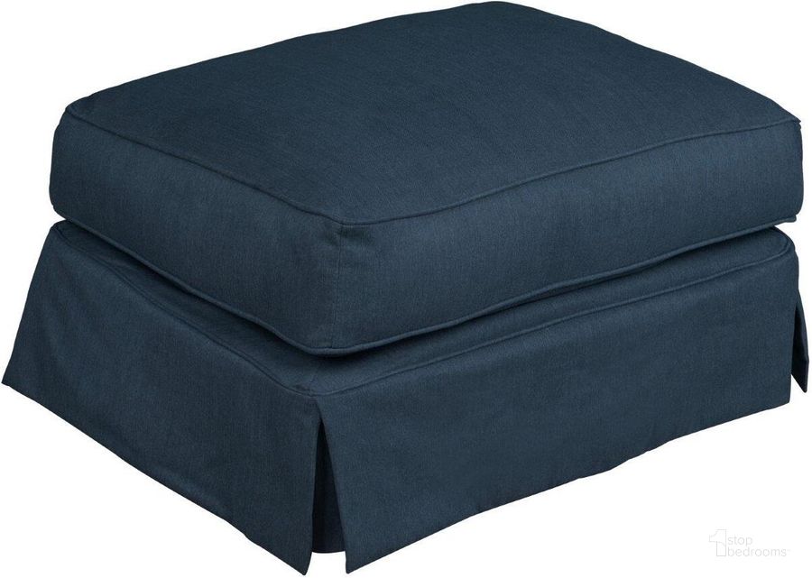 The appearance of Horizon Navy Blue Slipcovered Ottoman designed by Sunset Trading in the traditional interior design. This navy blue piece of furniture  was selected by 1StopBedrooms from Horizon Collection to add a touch of cosiness and style into your home. Sku: SU-117630-391049. Material: Wood. Product Type: Ottoman. Image1