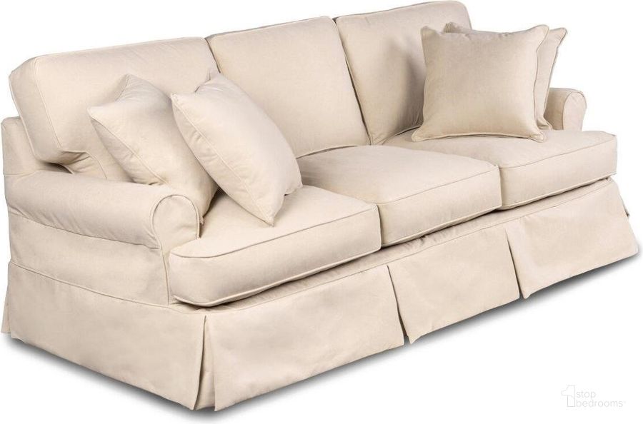 The appearance of Horizon Tan Slipcover for T-Cushion Sofa designed by Sunset Trading in the transitional interior design. This tan piece of furniture  was selected by 1StopBedrooms from Horizon Collection to add a touch of cosiness and style into your home. Sku: SU-117600SC-391084. Product Type: Cover. Image1