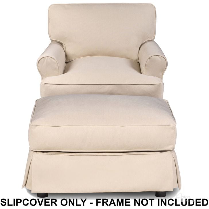 The appearance of Horizon Slipcover Set For T-Cushion Chair and Ottoman In Tan designed by Sunset Trading in the traditional interior design. This tan piece of furniture  was selected by 1StopBedrooms from Horizon Collection to add a touch of cosiness and style into your home. Sku: SU-117620SC-391084;SU-117630SC-391084. Material: Polyester. Product Type: Cover. Image1